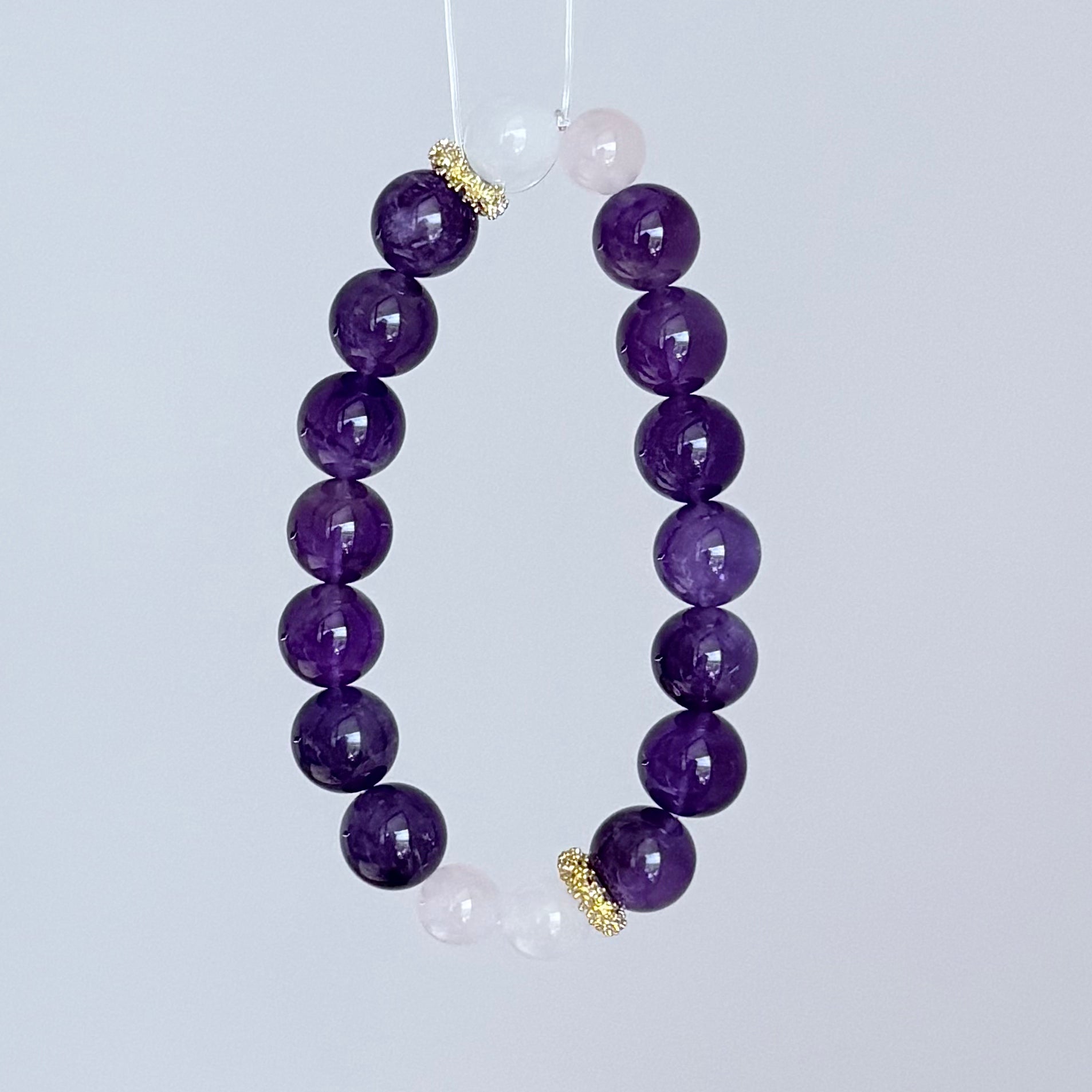Amethyst & White Jade Bracelet