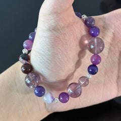Dreamy Amethyst & Purple Agate Beaded Bracelet