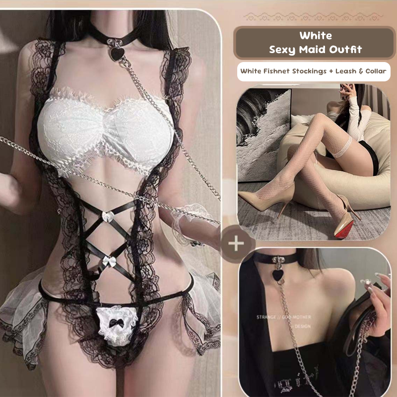 Lace Maid Costume See-through Free Lingerie