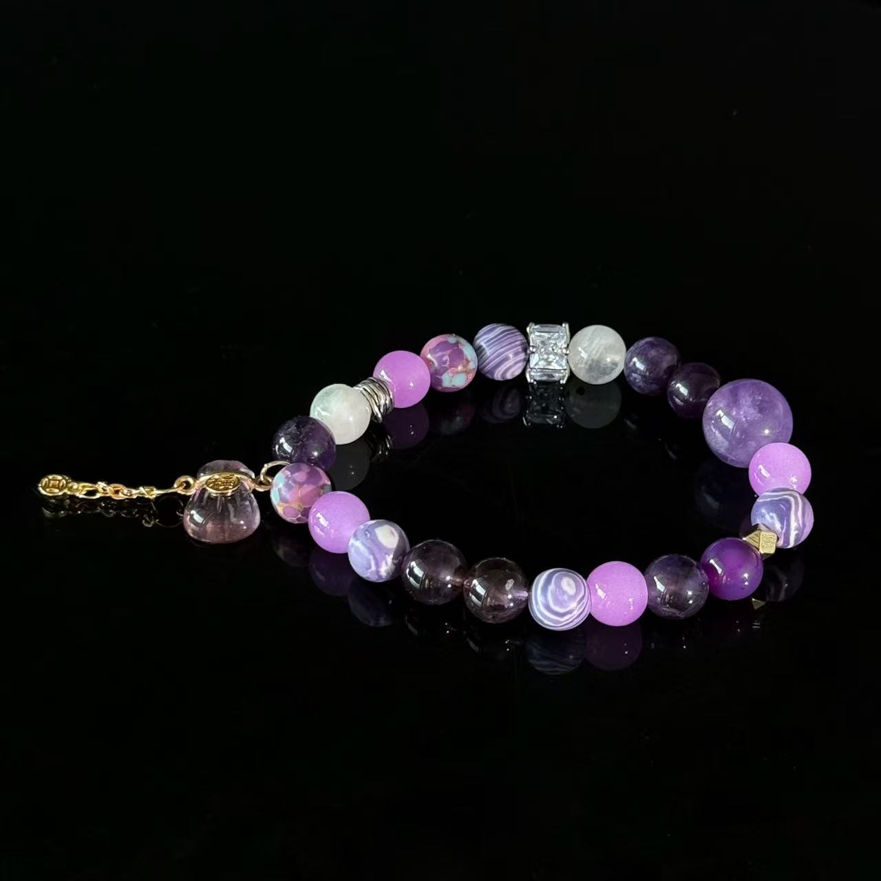 Dispel internal strife and enhance intuition | Purple Crystal Beads