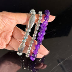 Aquarius Amethyst Bracelet Set – Calm & Balance Crystal Jewelry
