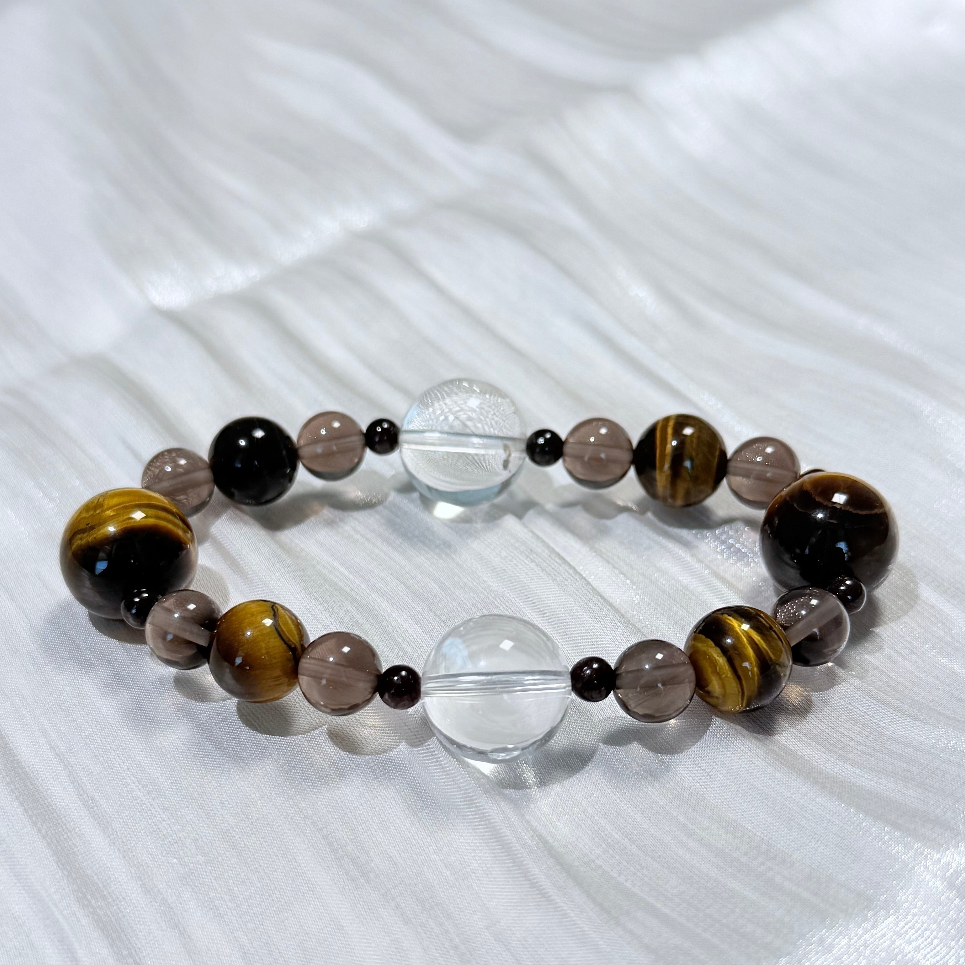 Tiger’s Eye & Smoky Quartz Protection Bracelet