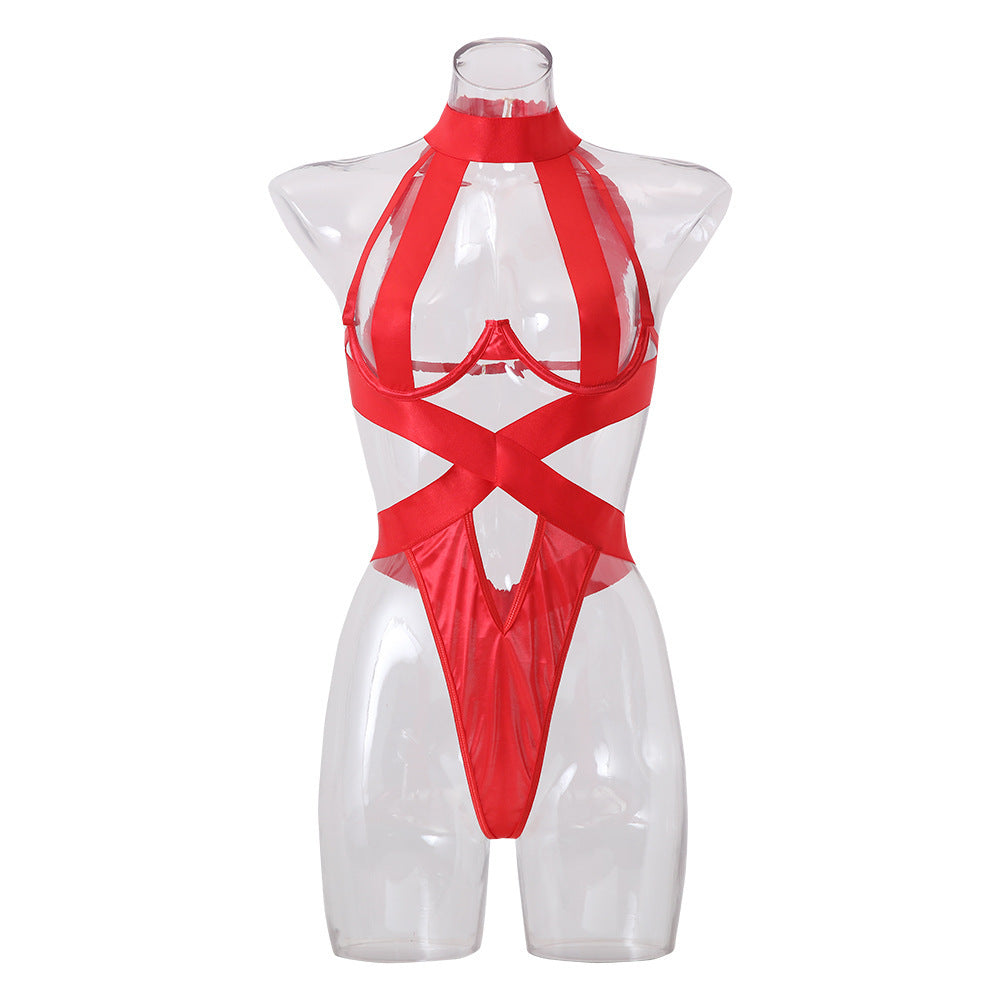 Halter Neck Jumpsuit With Steel Ring Bra