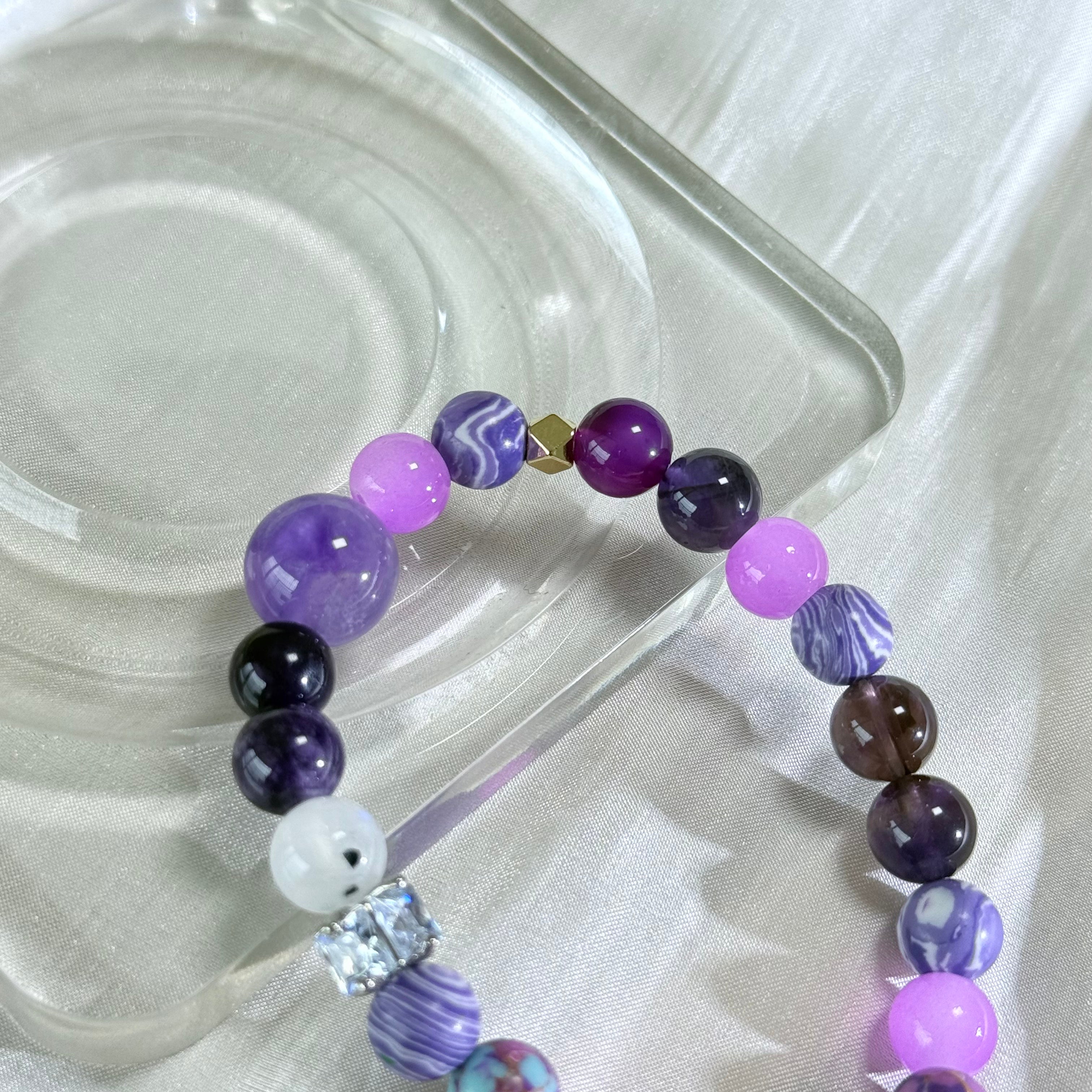 Dispel internal strife and enhance intuition | Purple Crystal Beads