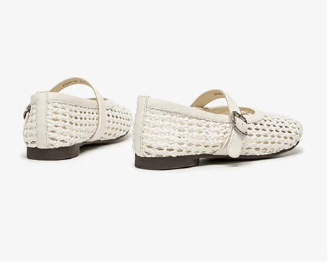 Stunning Woven Ballet Buckle Flats