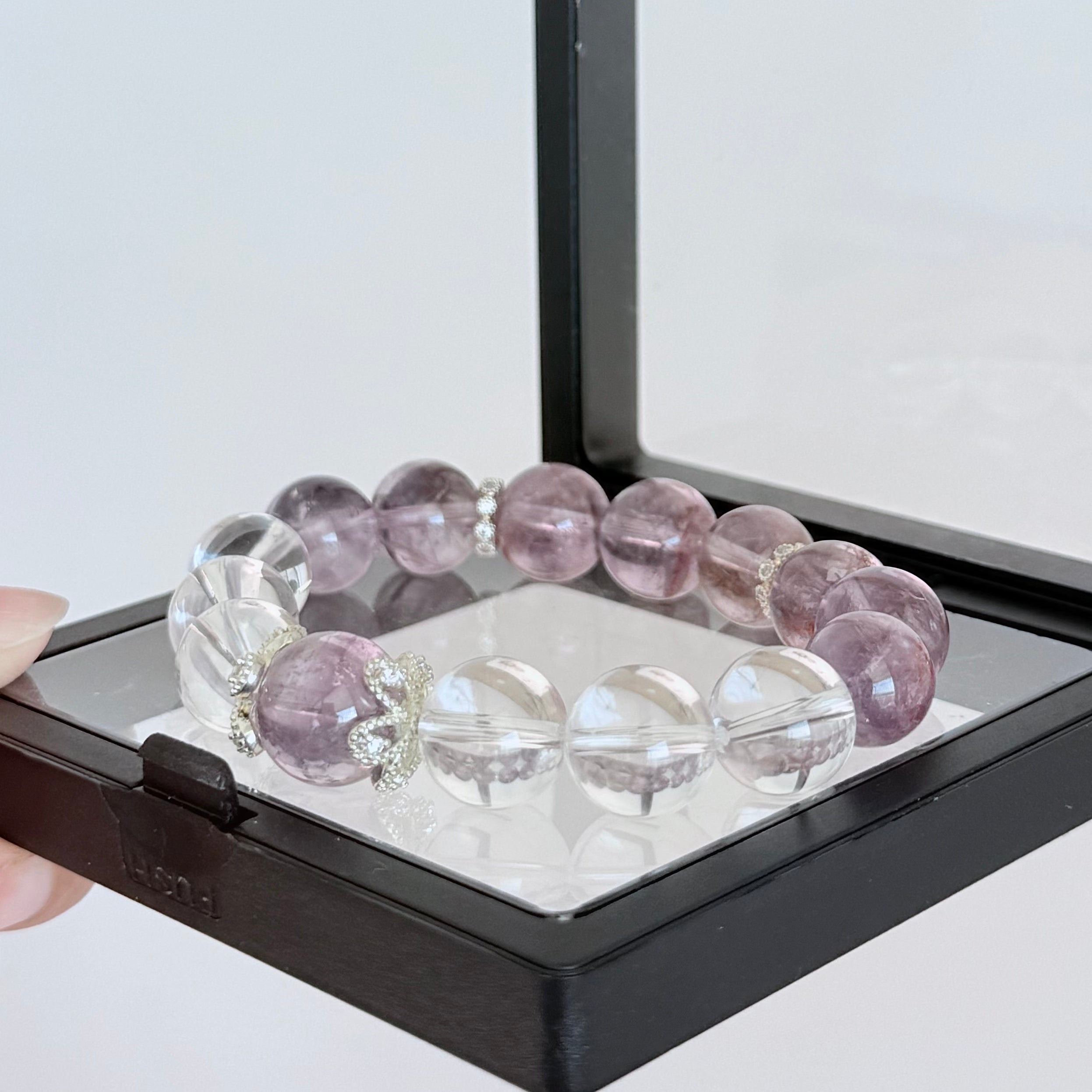 Lavender Amethyst and Clear Quartz Bracelet