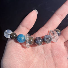 Aquarius Crystal Bracelet – Blue Apatite & Clear Quartz Healing Bracelet