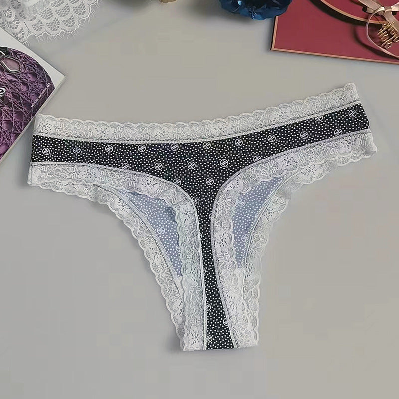 Seamless Silk Printed Underwear Thong