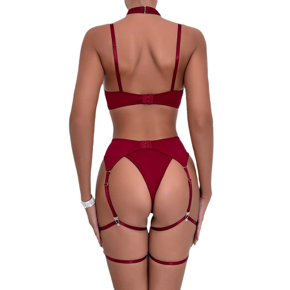 Temptation Garter Hollow Gather Four-piece Lingerie