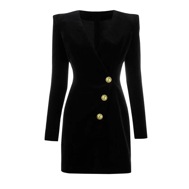 High Waist Slim Fit Velvet Dress