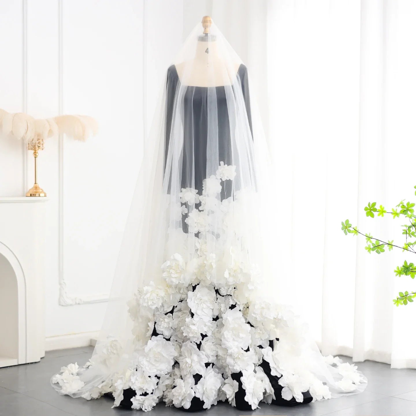 Fallen For You 3D Floral Strapless Evening Gown