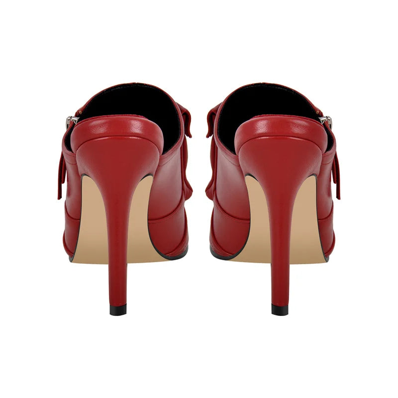 Denim Pointed Toe Stiletto Mules