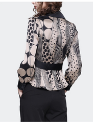 Stylish Satin Polka Dot Slim Top