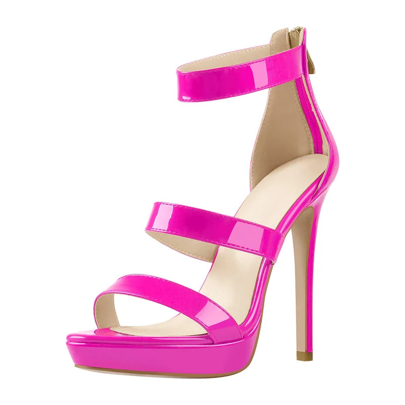 Trendy Zipper Heeled Sandals