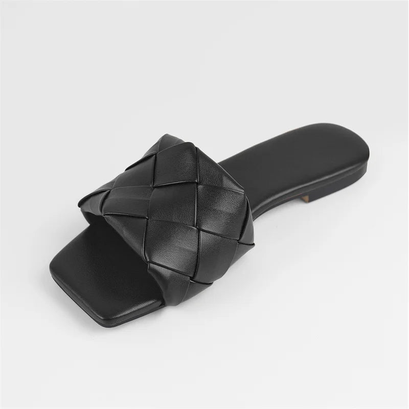 Elegant Peep Toe Slip-On Sandals