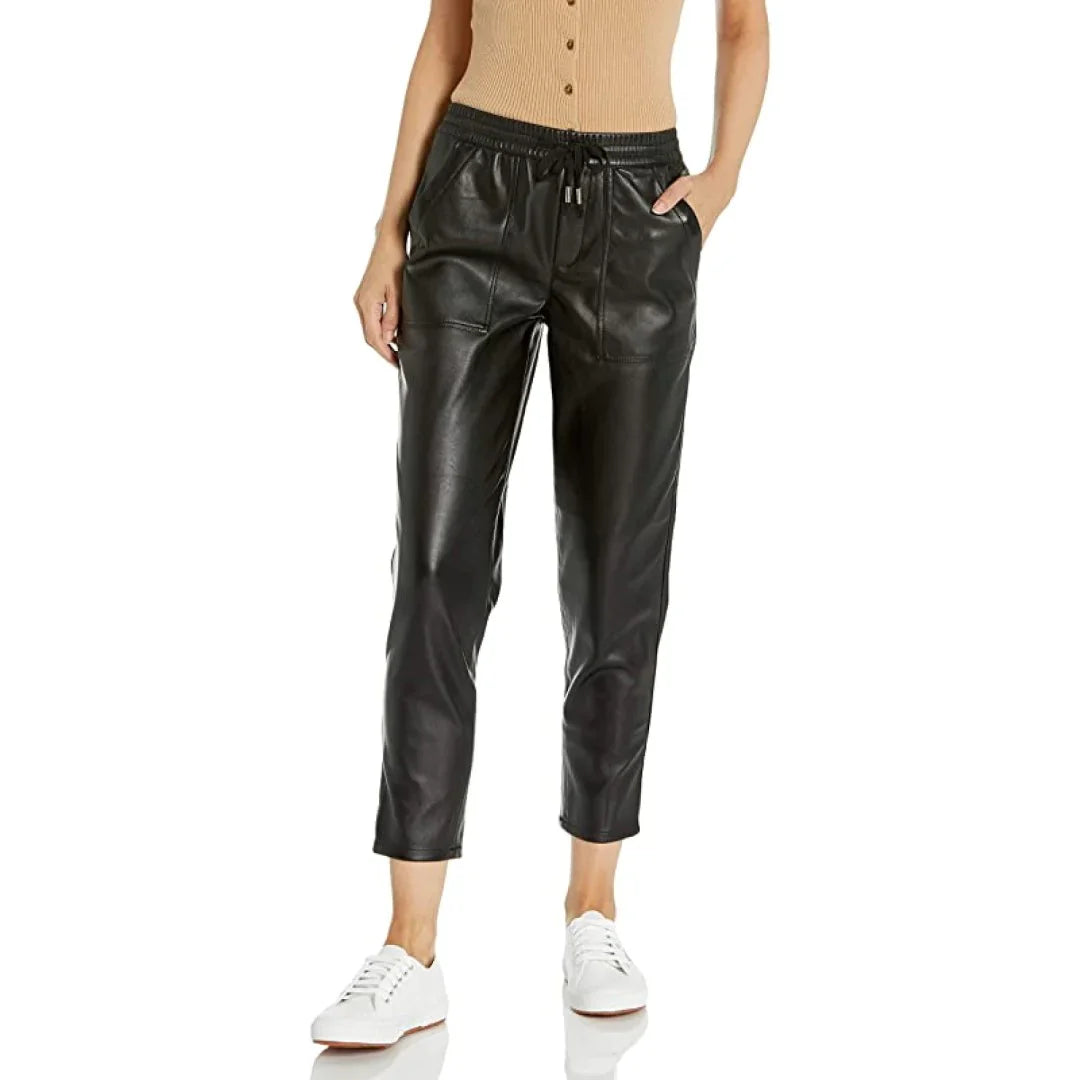 Ankle Length Women's Lambskin Leather Pants