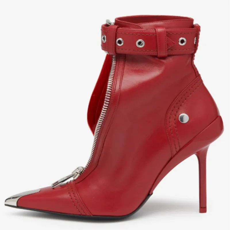 Belt Buckle Women's Thin High Heel Boots