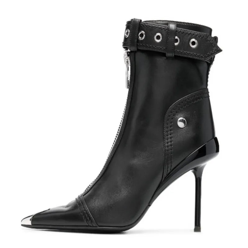 Belt Buckle Women's Thin High Heel Boots