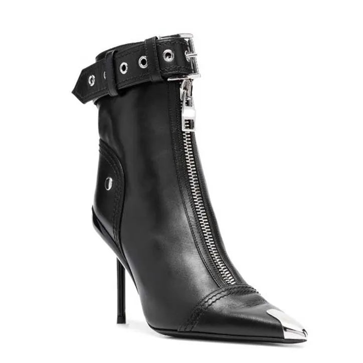 Belt Buckle Women's Thin High Heel Boots