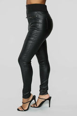 Black Leather Skinny Pant