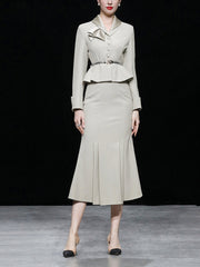 Blazing Single-Breasted Skirt Suit