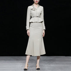 Blazing Single-Breasted Skirt Suit