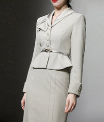 Blazing Single-Breasted Skirt Suit