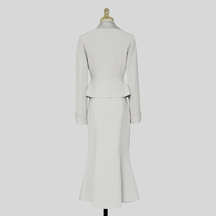 Blazing Single-Breasted Skirt Suit