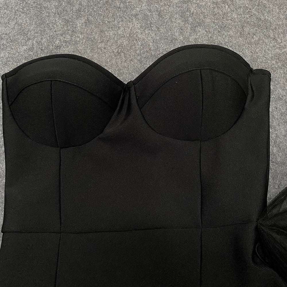 Bodycon Mesh Strapless Party Dress