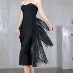 Bodycon Mesh Strapless Party Dress
