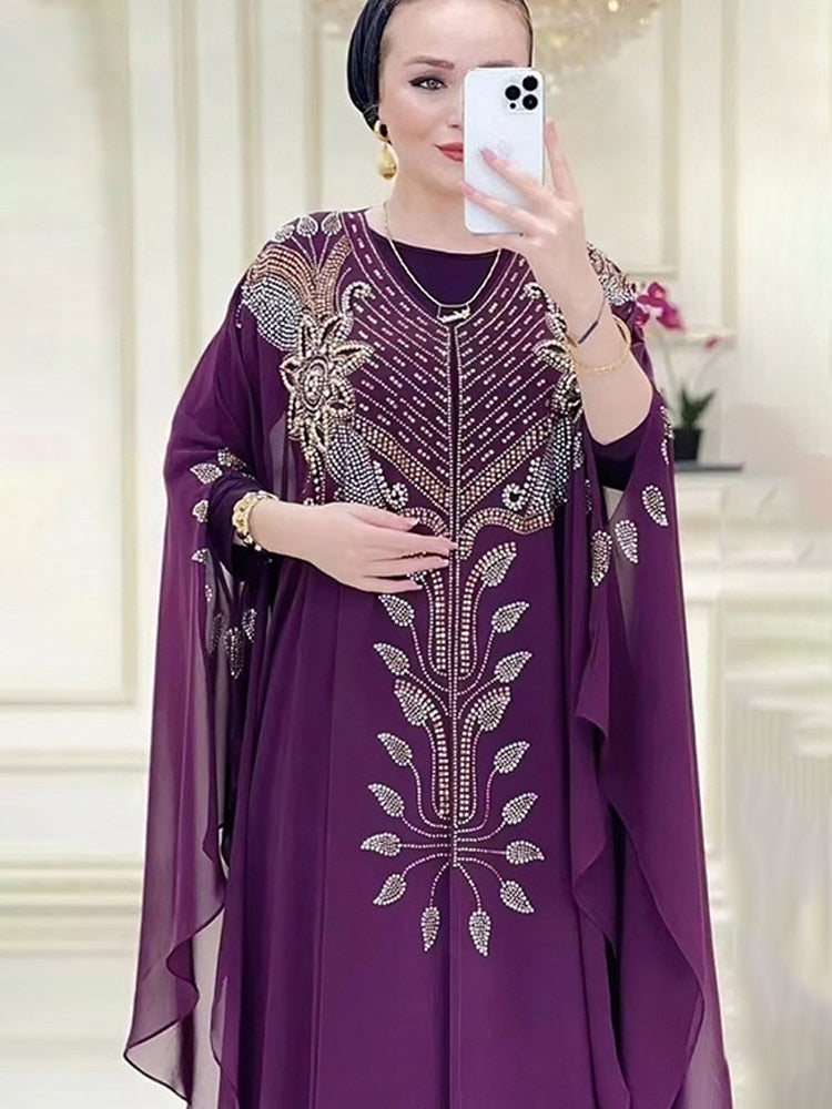 Chiffon Boubou 2 PCS Dubai Abaya Kaftan