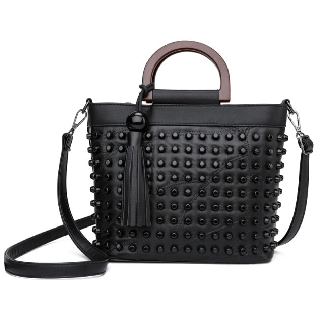 Crossbody Sheepskin Leather Tote Hands & Shoulder Bags