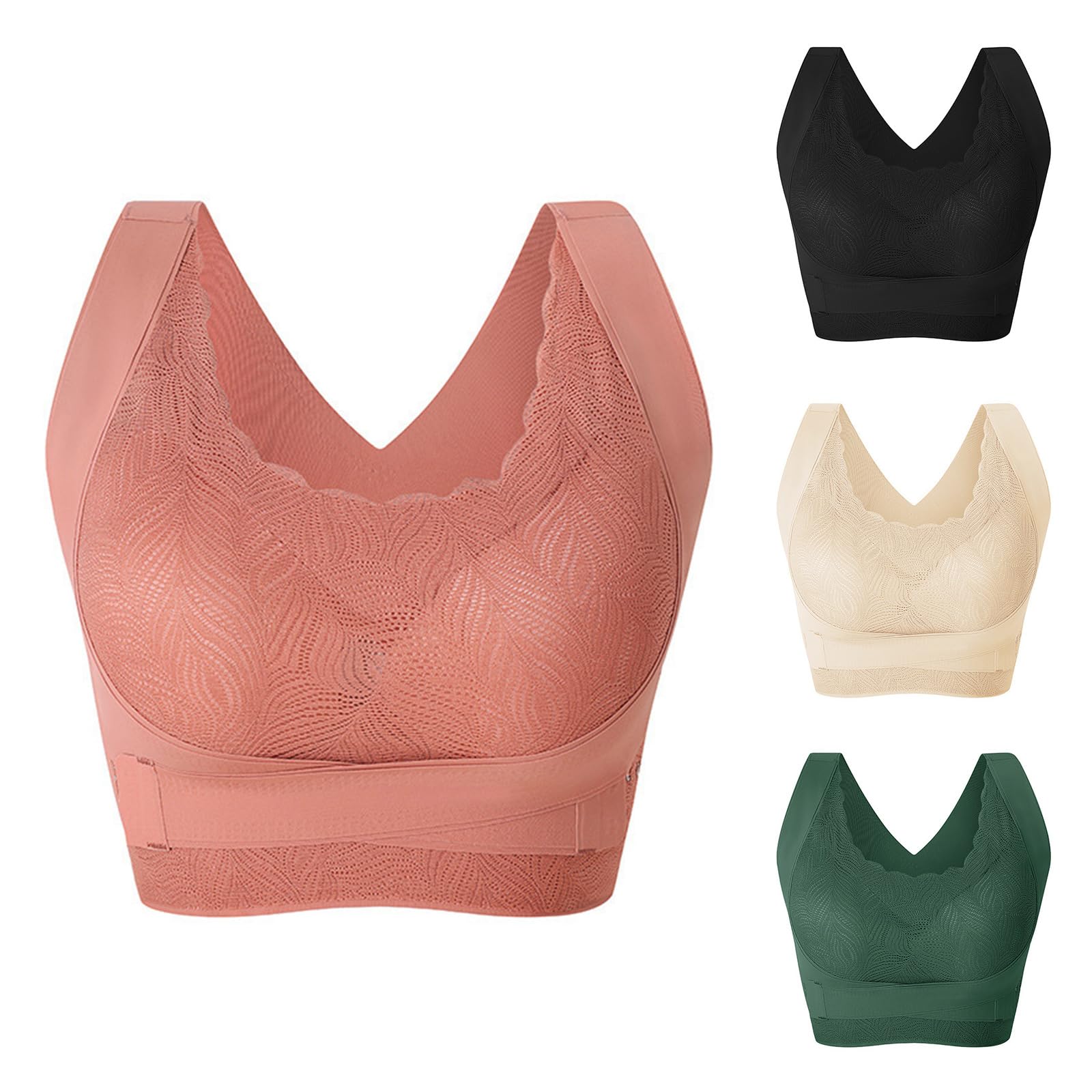 plus size push up front buckle sports bra