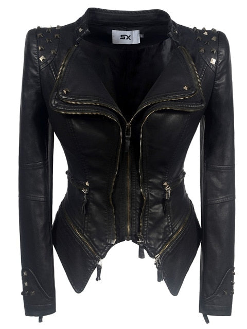 Denim Rivet Punk Short Slim Fit Jacket