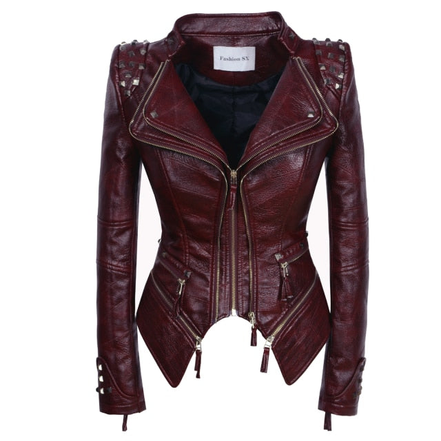 Denim Rivet Punk Short Slim Fit Jacket