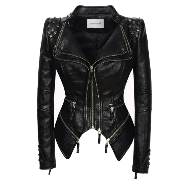 Denim Rivet Punk Short Slim Fit Jacket