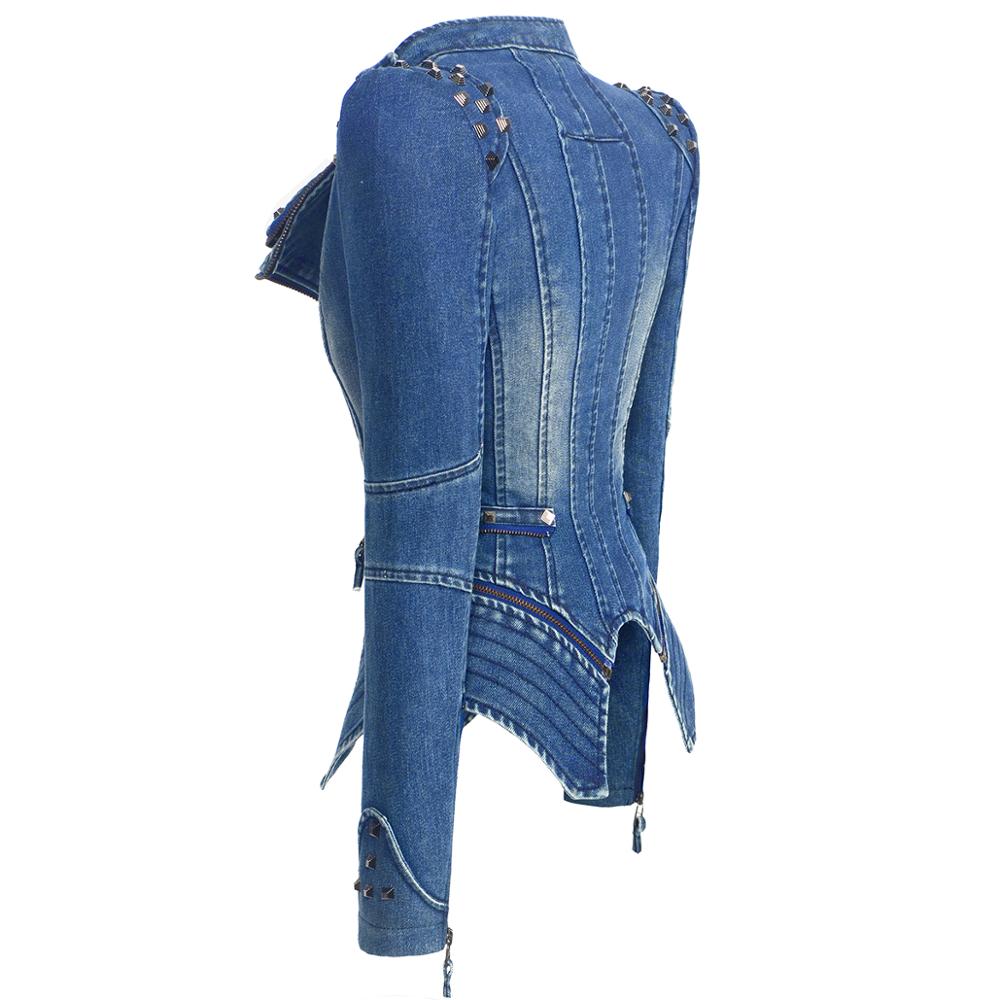 Denim Rivet Punk Short Slim Fit Jacket