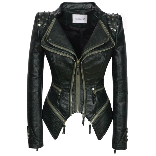 Denim Rivet Punk Short Slim Fit Jacket