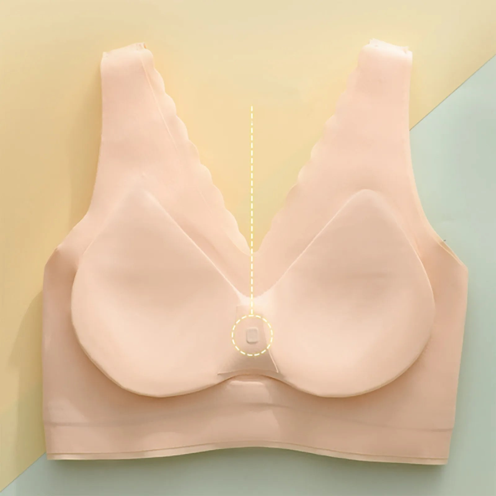 seamless push-up latex deep V comfortable bra