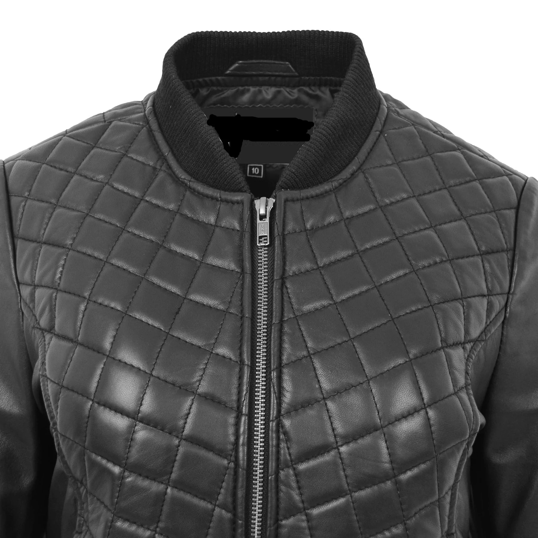 Diamond Quilted Fitted Bomber Jacket