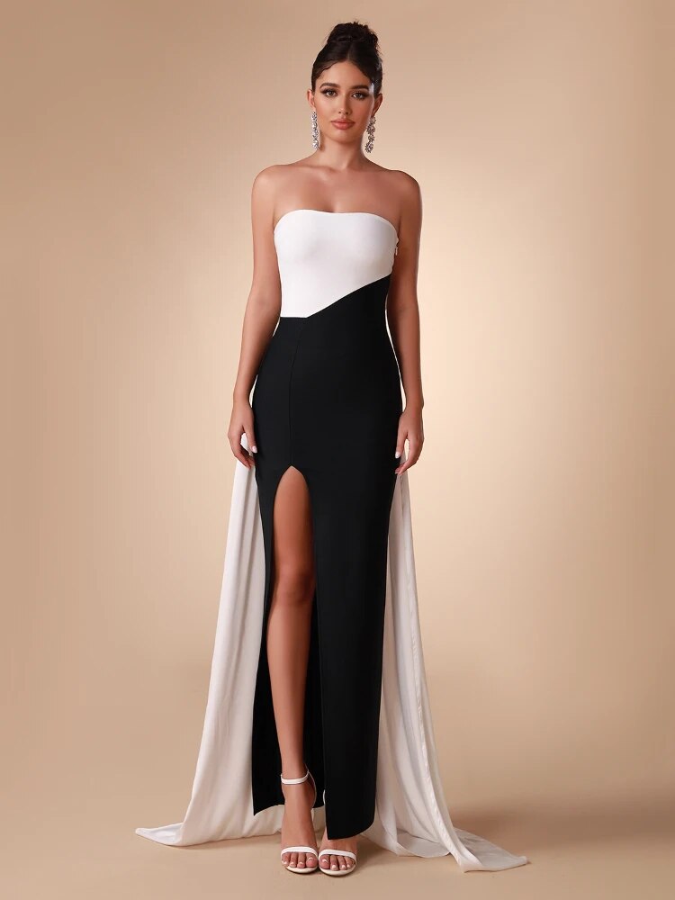 Elegant Strapless Women's Evening Party Dress