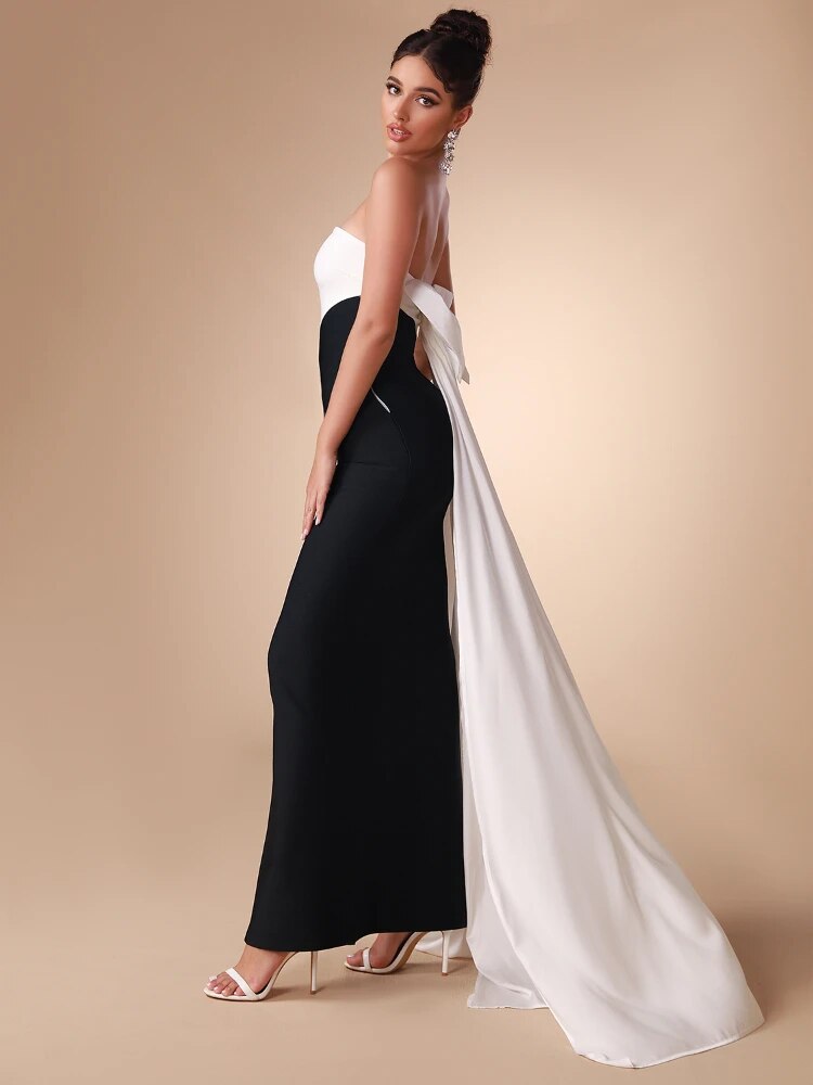 Elegant Strapless Women's Evening Party Dress