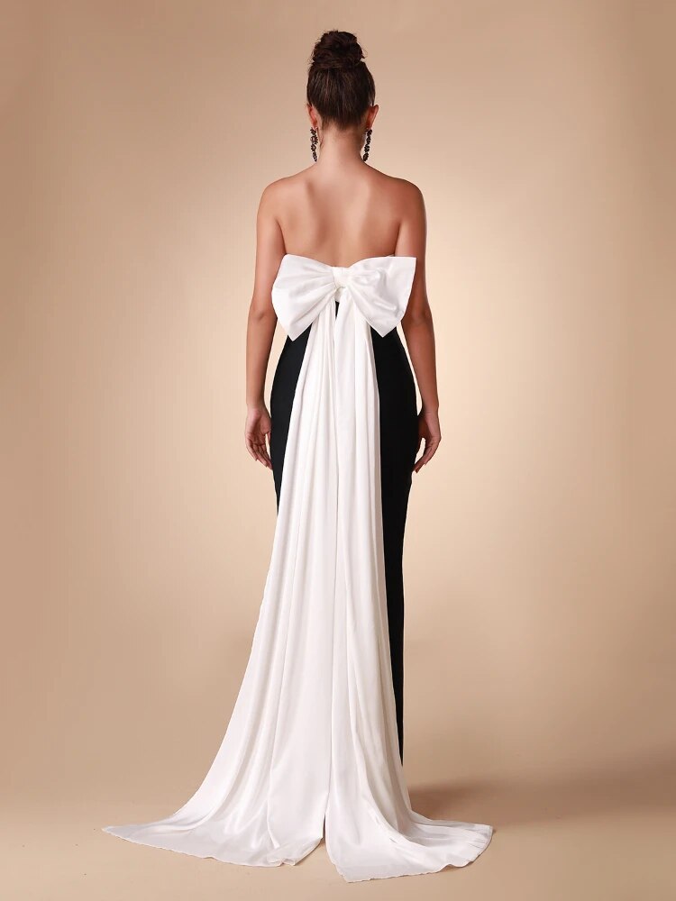 Elegant Strapless Women's Evening Party Dress