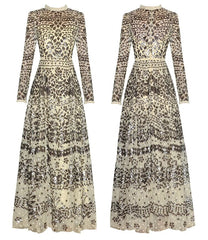 Embroidery Sequins Women's Slim Maxi Dress