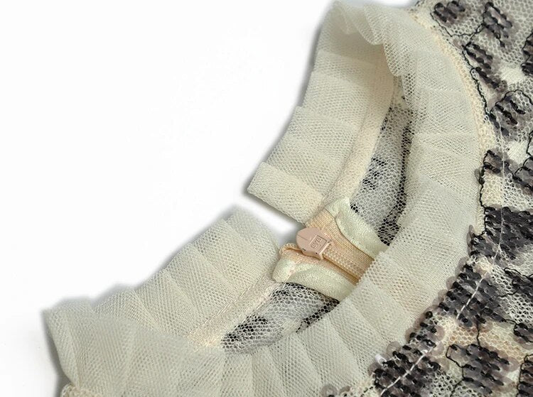 Embroidery Sequins Women's Slim Maxi Dress