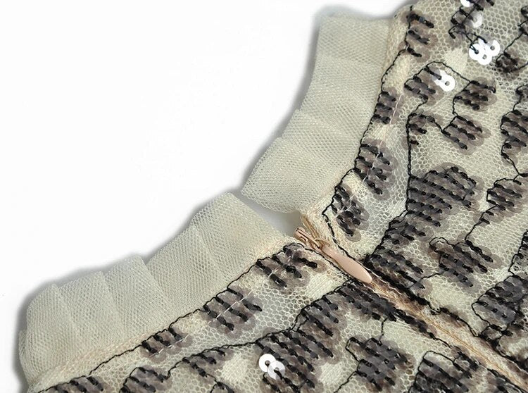 Embroidery Sequins Women's Slim Maxi Dress