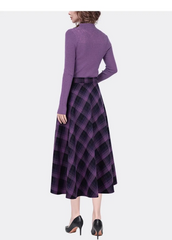 Elegant Pleated Woolen Skirt
