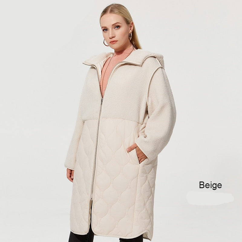 Faux Fur Down Parka Women's Hooded Coat