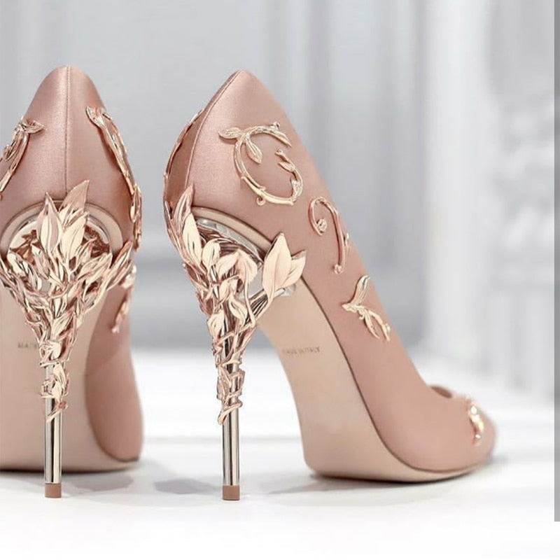 Flowers Decor Women's High Heels Pumps