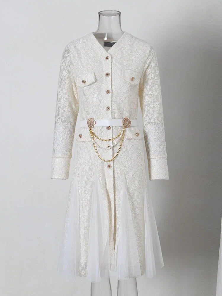 French Diamond Chain Women's Skirts Dress